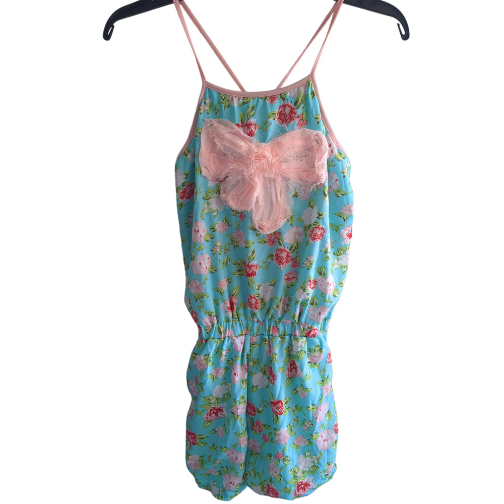 10Y/12Y DMB Couture blue green pink bow girls romper jumper #16
